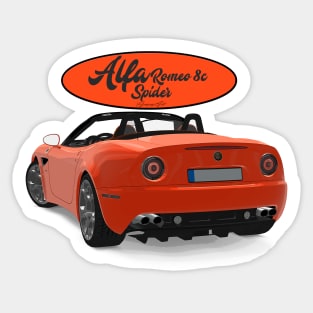 ALFA ROMEO 8C SPIDER Orange Back Sticker